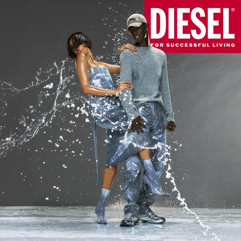 Diesel Werbefoto Paar in Jeanslook
