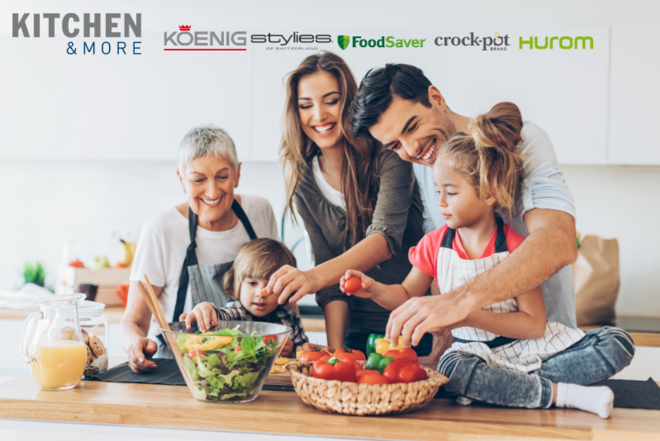 Familie gemeinsam am Kochen